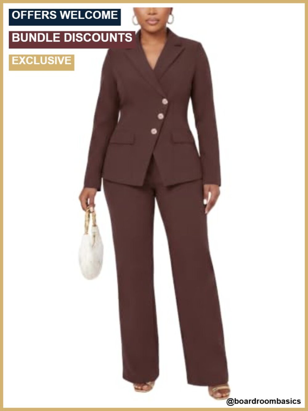 Women's 2 Piece Pantsuit Set Blazer Straight Leg Pants Business Casual